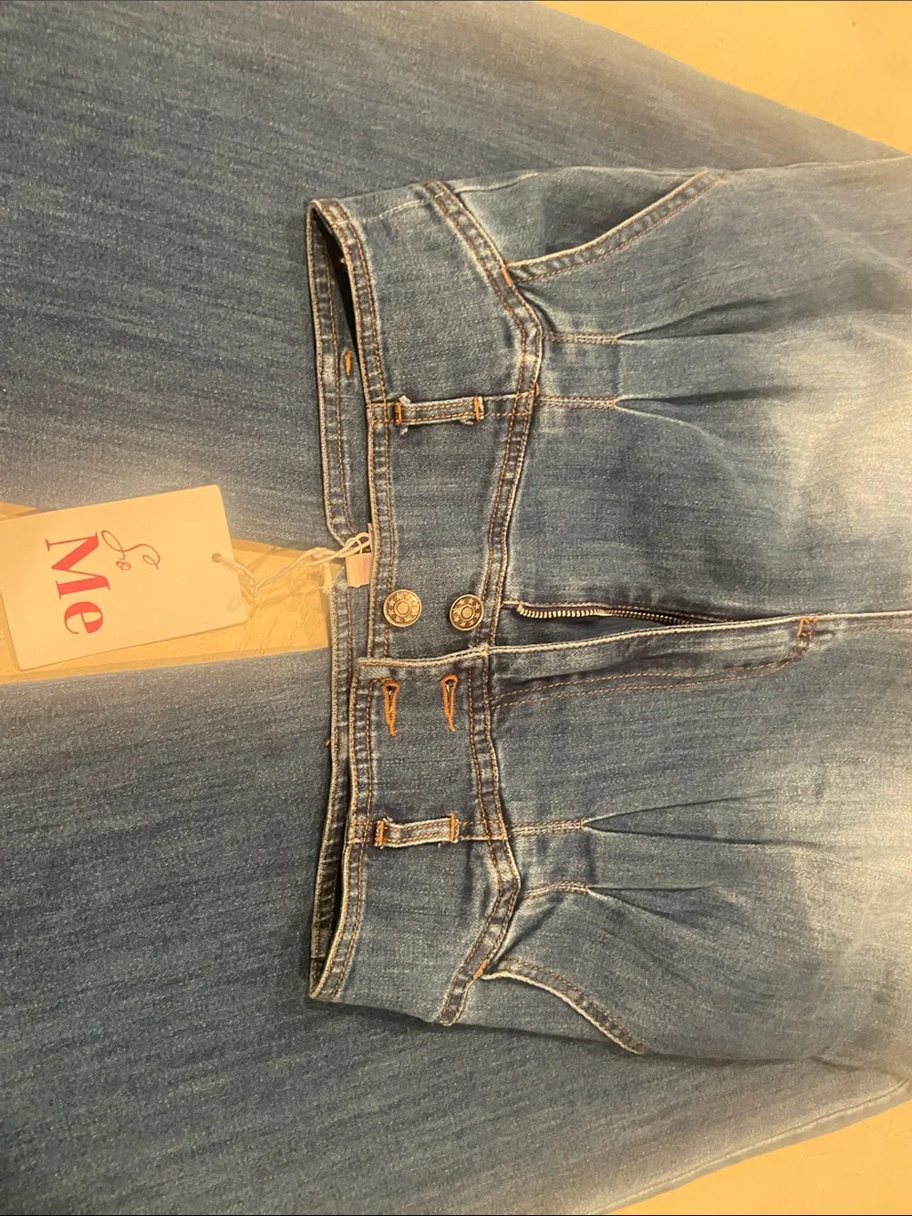 ME Makeover Essentials Wide-Leg Faded Blue Jeans